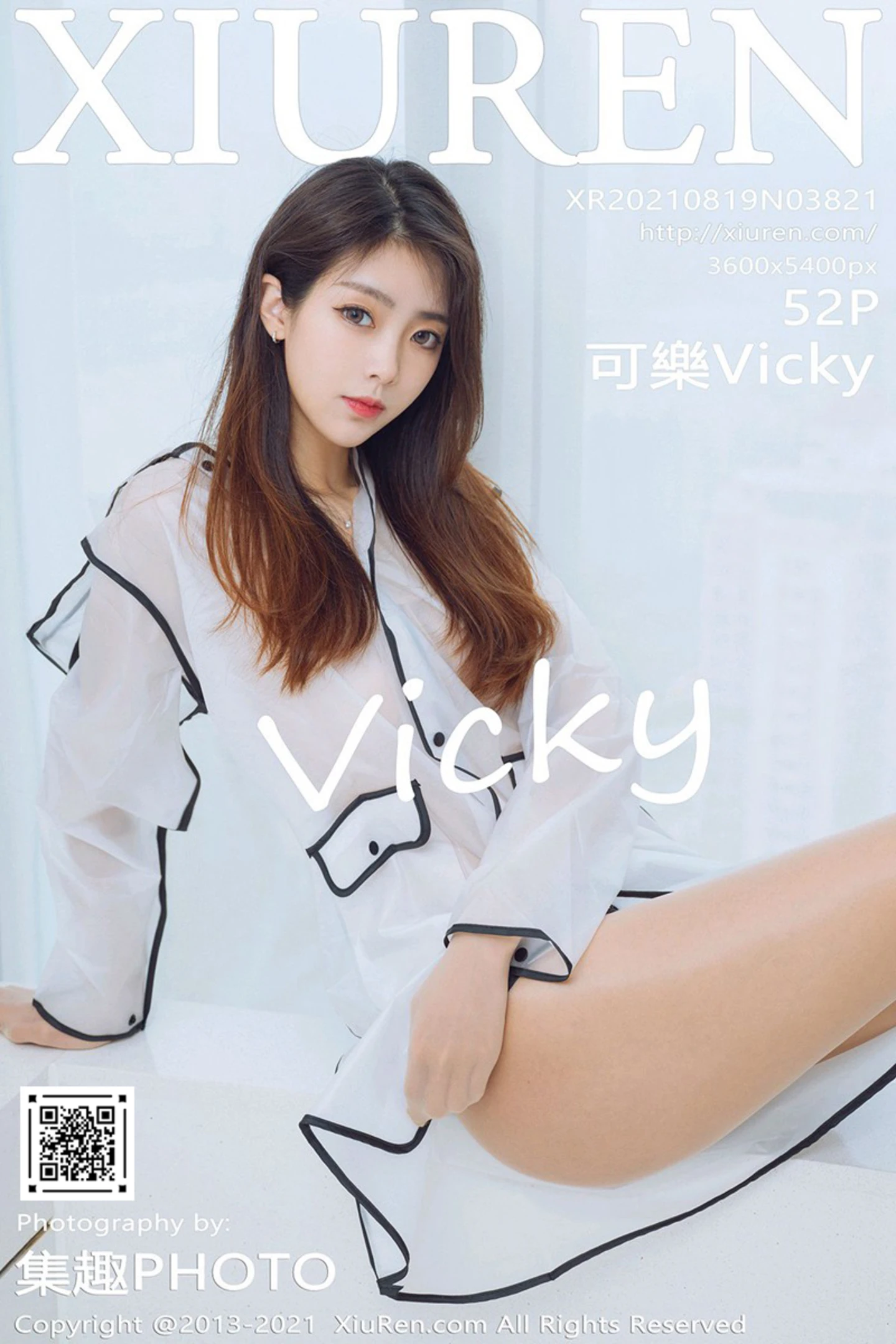 [XiuRen秀人网]VOL.3821 模特可乐Vicky私房浴室性感薄透白衬衣配肉丝裤袜迷人诱惑写真52P-秀人网官方网站